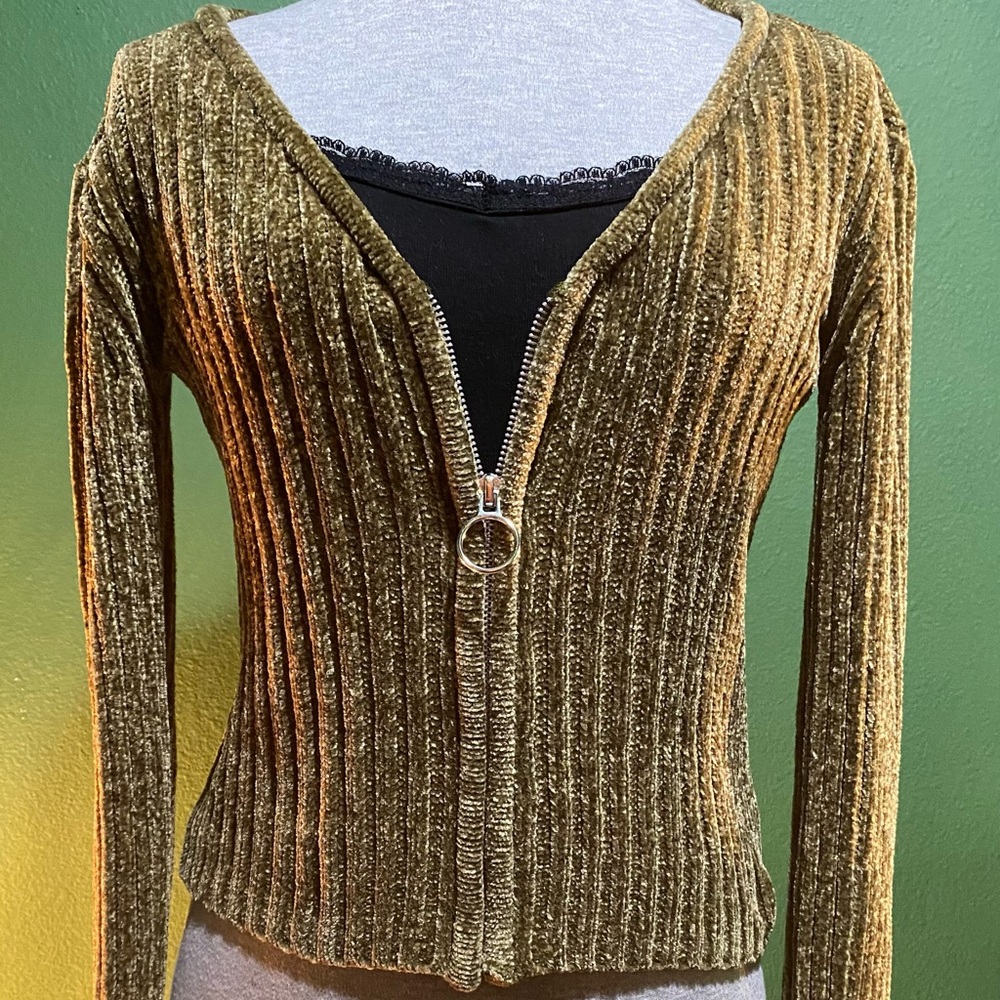 SO Olive Textured Sweater